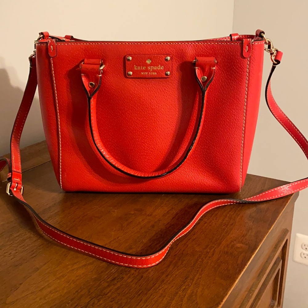 Genuine Kate Spade Crossbody Tote - Red - EUC
